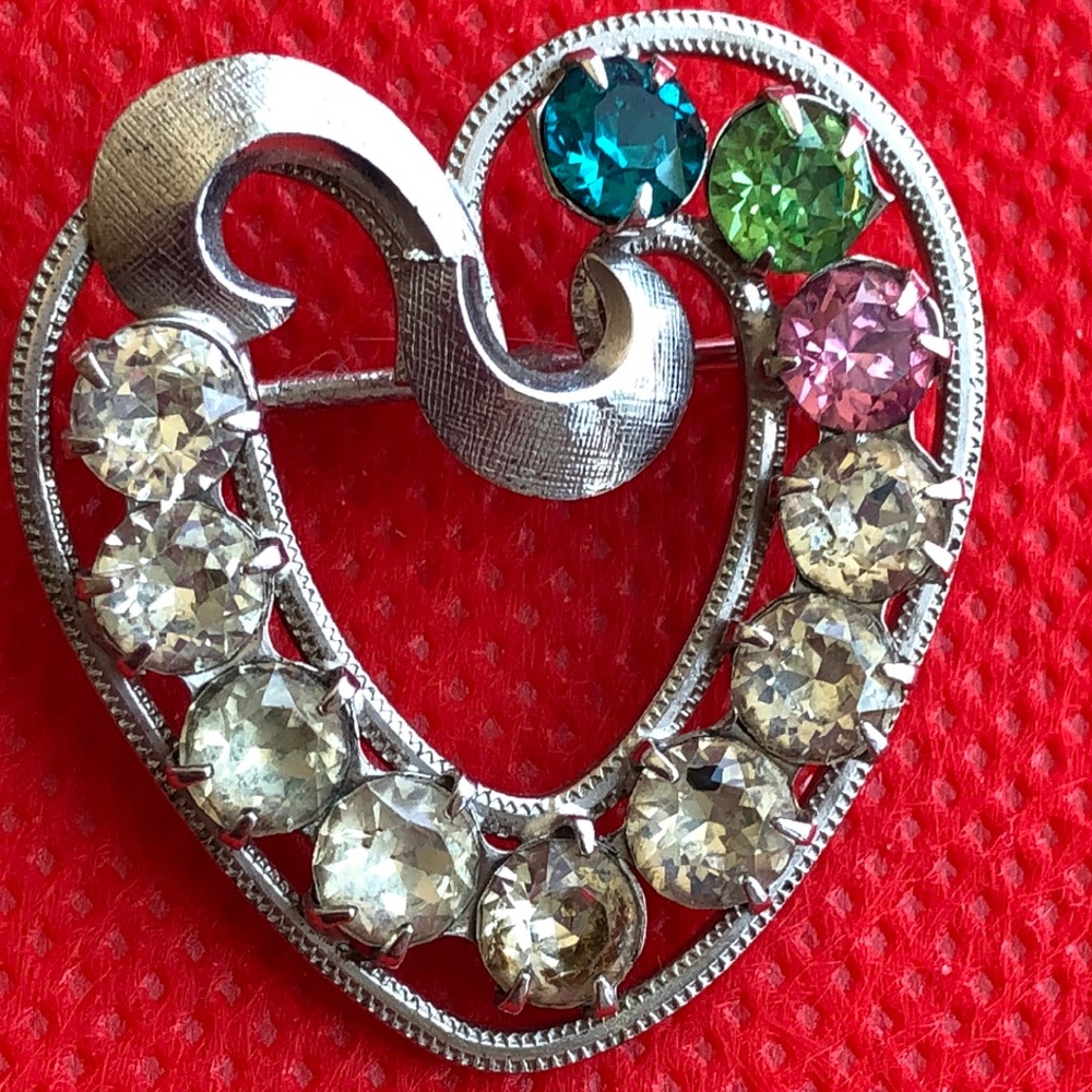 Sterling silver RS mothers day heart pin Curtis